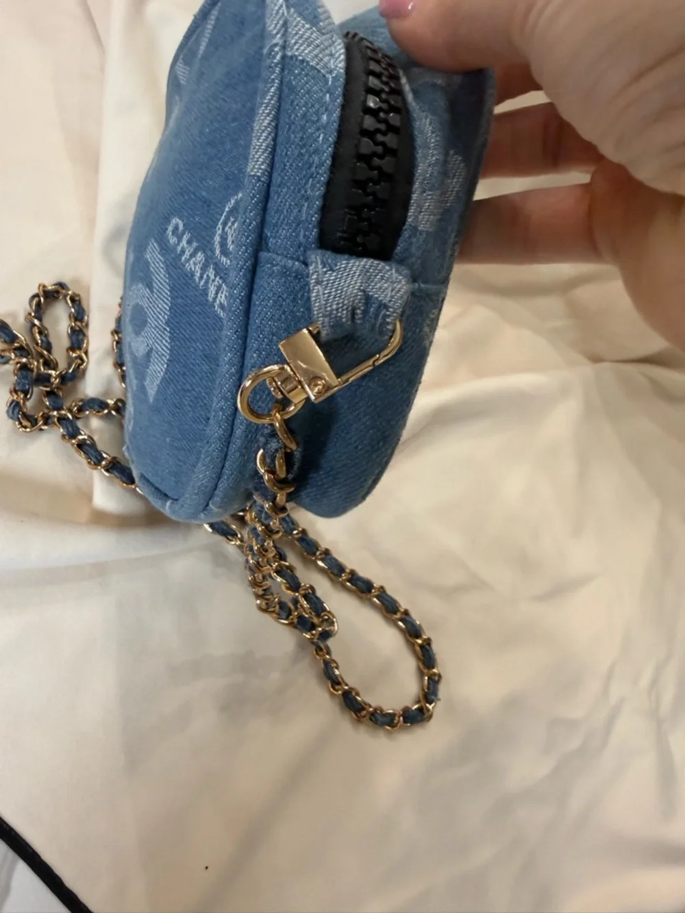 Chanel Blue Denim Camera Bag with Chain Strap - Picture 6 of 7
